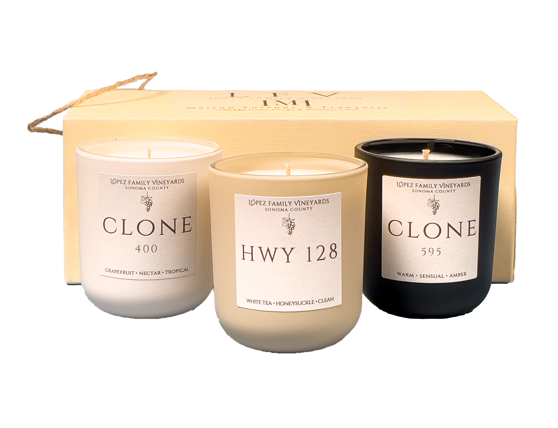 ミニトリオ　ギフトセット➕ミニキャンドル Mini-Candle-Trio---Front-Box.