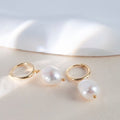 Gold Baroque Pearl Earrings
