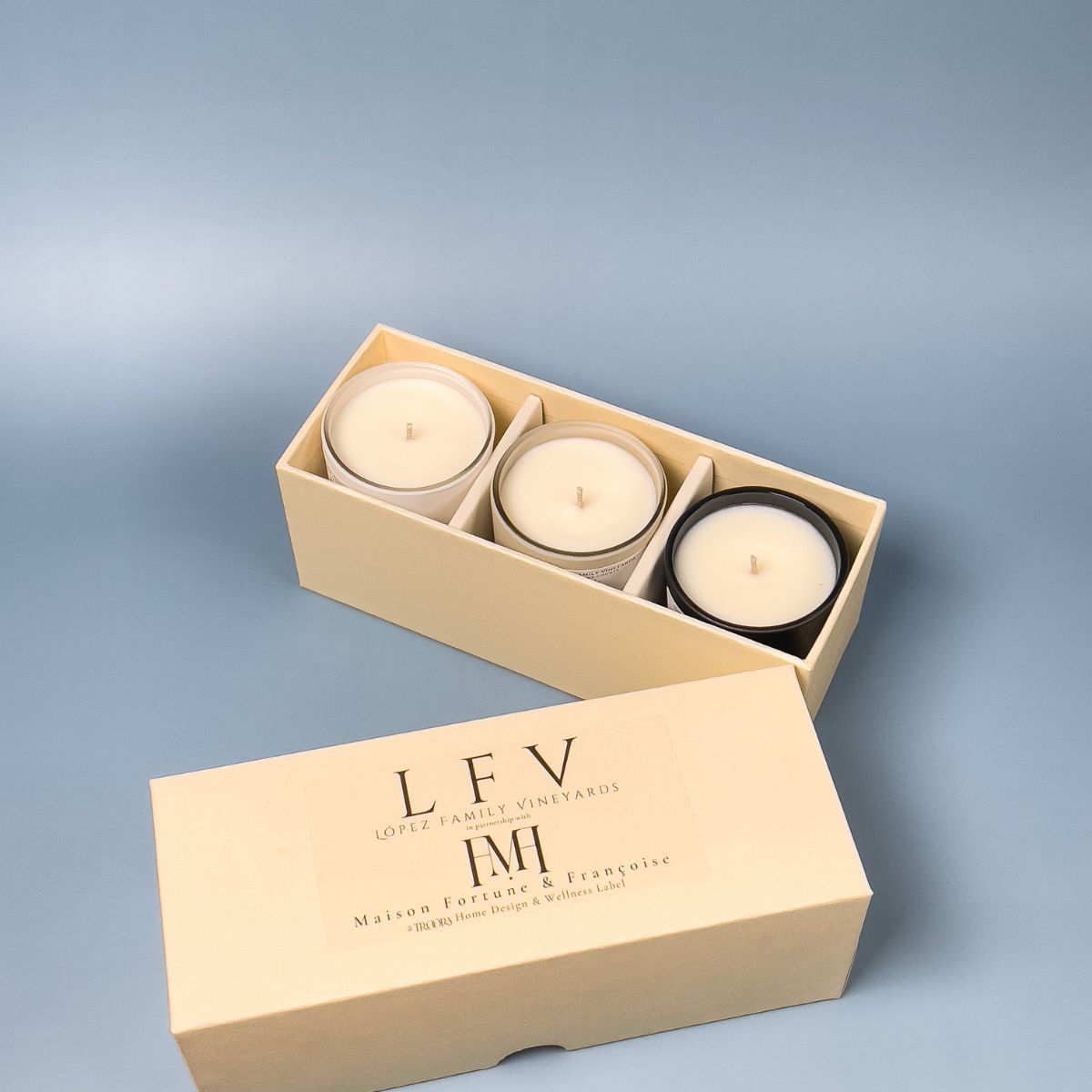 ミニトリオ　ギフトセット➕ミニキャンドル Mini-Candle-Trio---Front-Box.